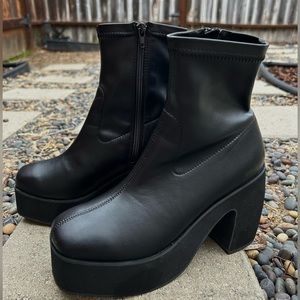 Black platform boots